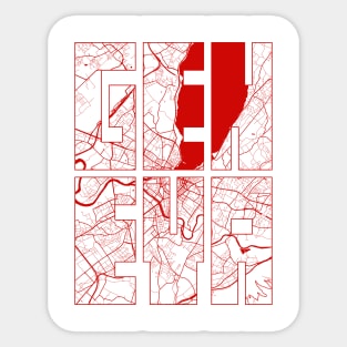 Geneva, Switzerland City Map Typography - Oriental Sticker